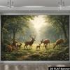 Design plano 2D 1 peça pintura de fundo de rebanho de veados da floresta adequada para casamentos e aniversários