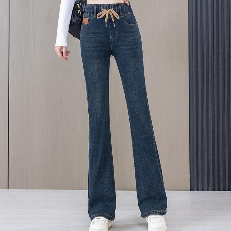 Elastic Waisted Jeans for Women Spring and Autumn New High Waisted Elastic Slim Fit Jeans