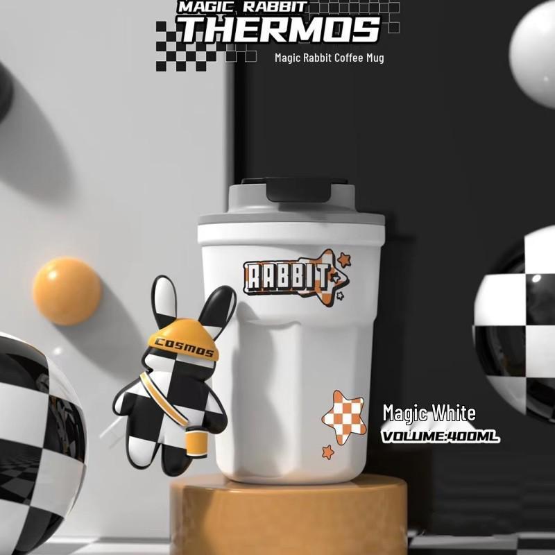 

Изолированная бутылка для воды Magic Rabbit – Стильная и удобная для мужчин и женщин 400ml белый