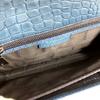 VERSACE logo Bag Clutch Bag with Strap Clutch bag Embossed Leather blue