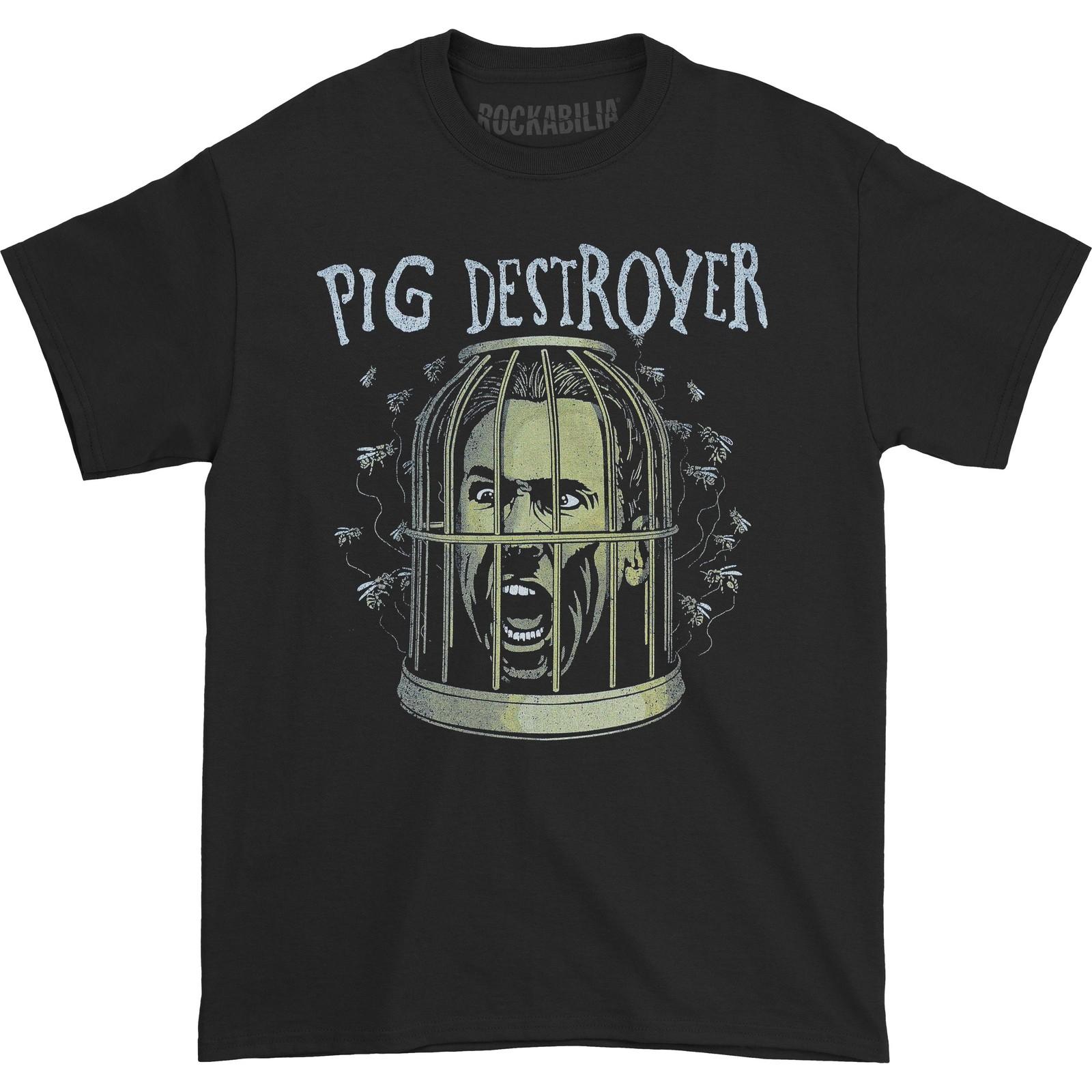 Men s Pig Destroyer Cage Head T-shirt XXX-Large Black S