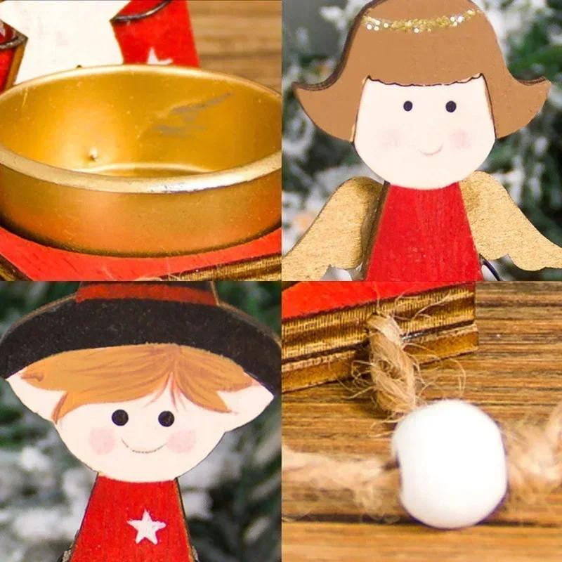 Suprimentos de Decoração para Festa de Natal Castiçal de Metal Pintado Pequenos Ornamentos Decoração para Casa Acessórios de Cozinha Ferramentas de Decoração