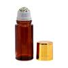 Natürliche Kristallkugel Rollerflasche Bernstein Glas Ätherisches Öl Behälter mit Glattem Kristall Rollerkopf für Aromatherapie und Hautpflege