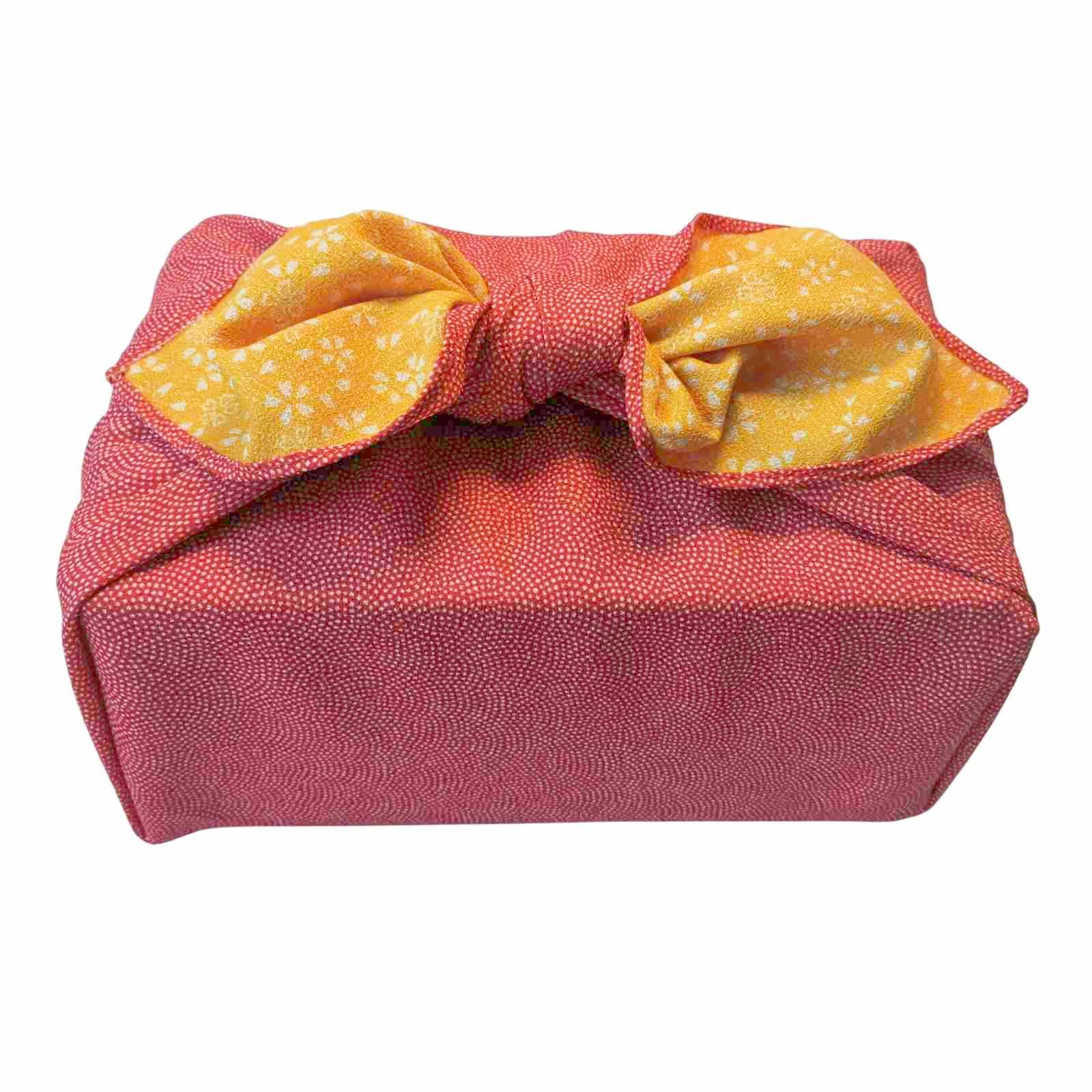 

SAWABIYA Reversible Furoshiki Cloth with Shark Print and Cherry Blossom Chirimen 70cm Perfect for Wrapping Lunch Gift Bottle Kimono Practice and