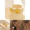 2023 Trendy Gold Geometric Shell Earrings Chic Alloy Electroplated Design