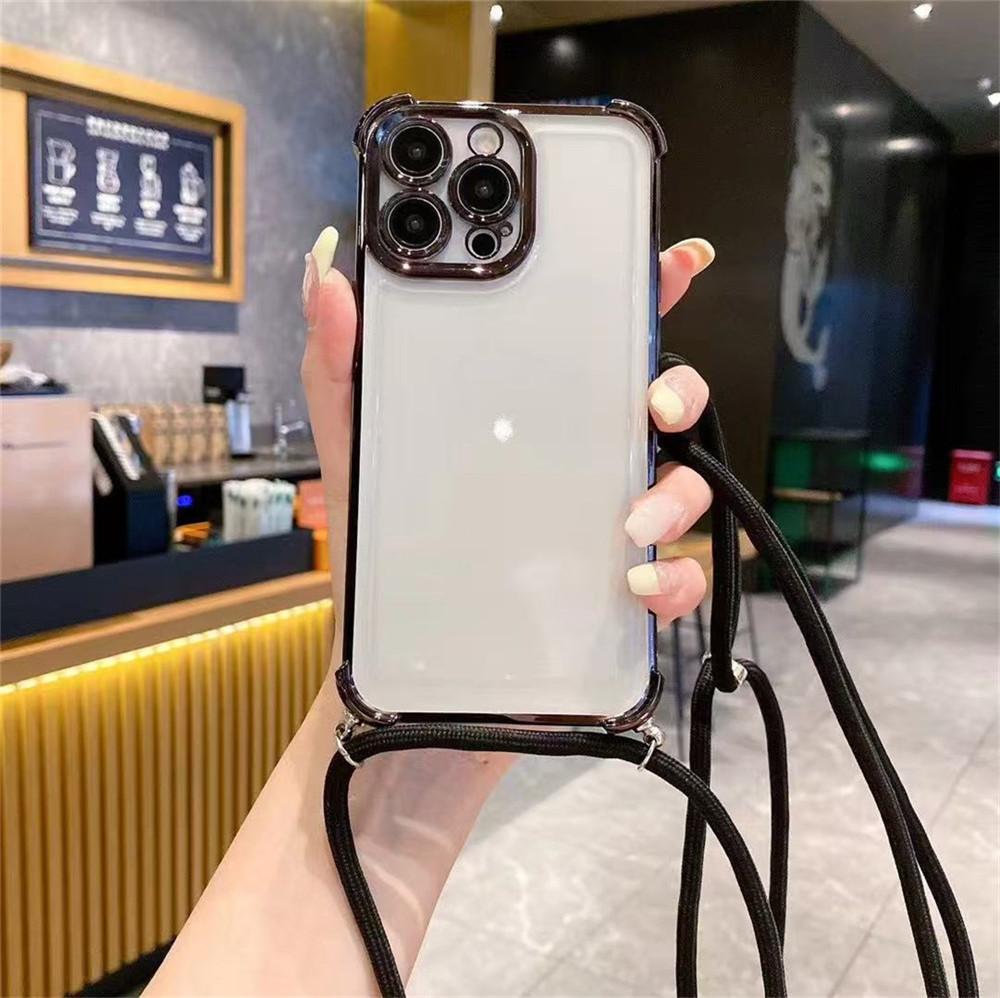 Crossbody Lanyard Shockproof Case For Xiaomi 14T 13T 12T Pro 11 Lite 5G NE 15 14 13 12S 12X Silicone Soft Clear Phone Back Cover