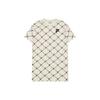 All Over Plaid Trendy Oversized Round Neck Short Sleeve Dress Women Dresses Antique-White T11W226308D-IV