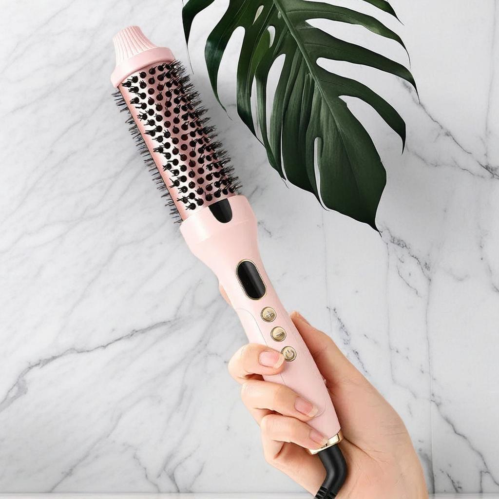 OEM ODM Electric Heating Comb EU UK Plug Ionic Curling Iron Brushes with LED Display Fluffy Styling Comb 30-Second Fast Heating