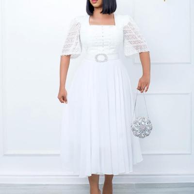 Free Belt, New Fashion Splicing Chiffon Beaded Celebrity African Dress