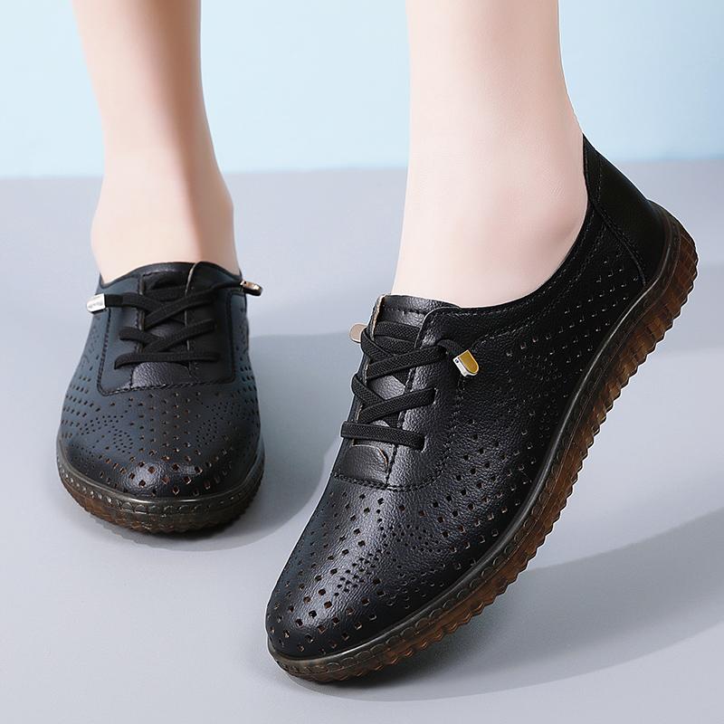 

Женские мокасины кожаные туфли для вождения удобные балетки повседневные прогулочные минималистичные туфли больших размеров летние туфли без застежек для мамы EU:42 чёрный