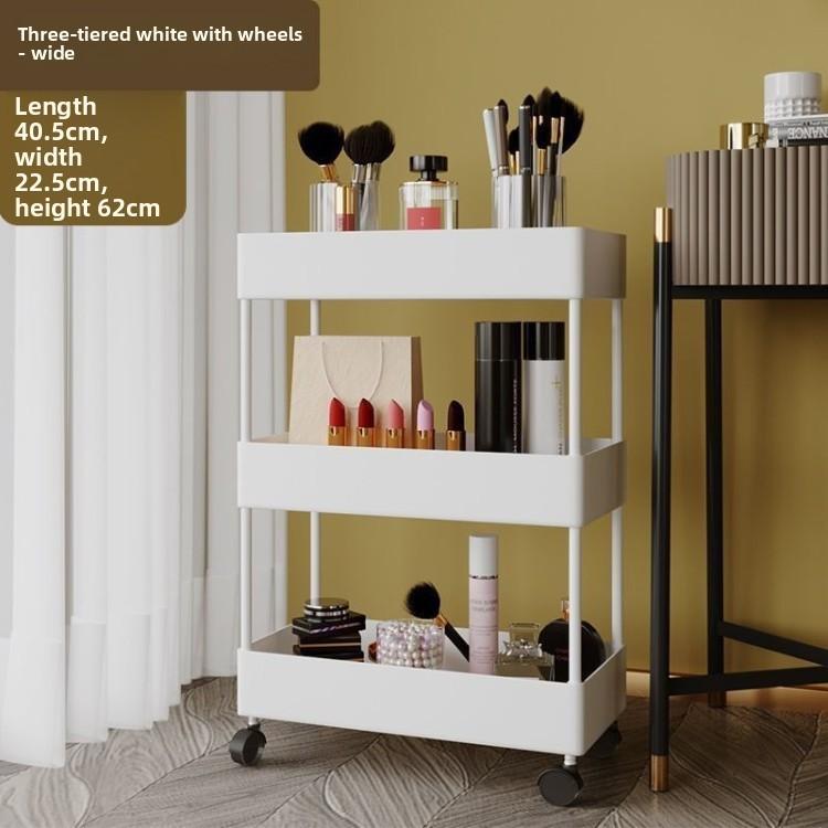 Plastic Multilayer Storage Cart With Wheels For Kitchen Bathroom Organization
