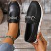 Autumn New Doudou Shoes Women's Soft Sole One-pedal Lazy Shoes Single Shoes Metal Buckle Large Size Shoes
