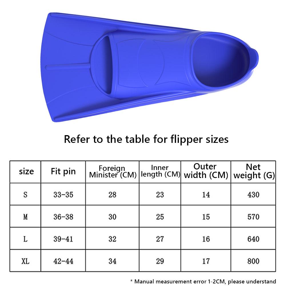 Silicone Fins Adult Training Short Fins Men's Women's Swimming Diving Equipment Fins Diving Fin Non Slip Swimming Shoes Flippers
