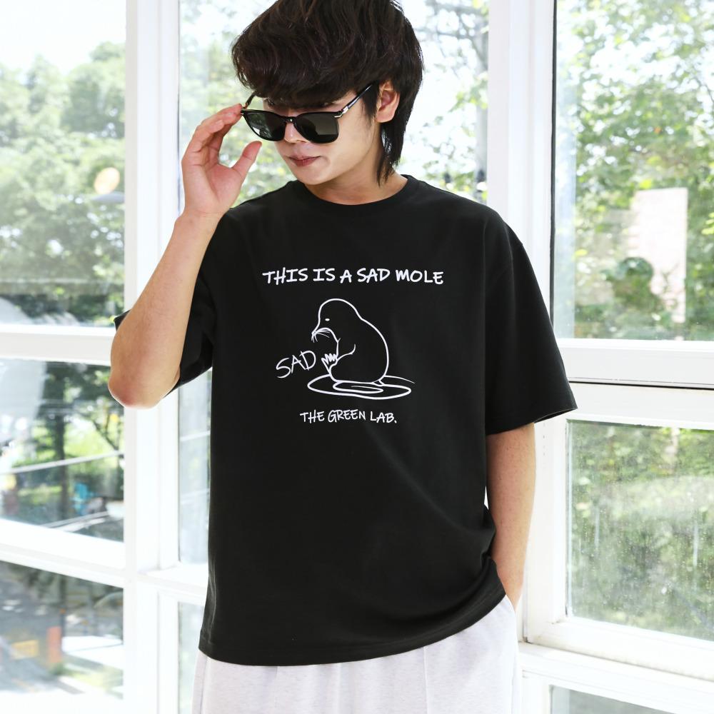 The Green Lab Sadmall Short Sleeve T-Shirt [Black] Black/S