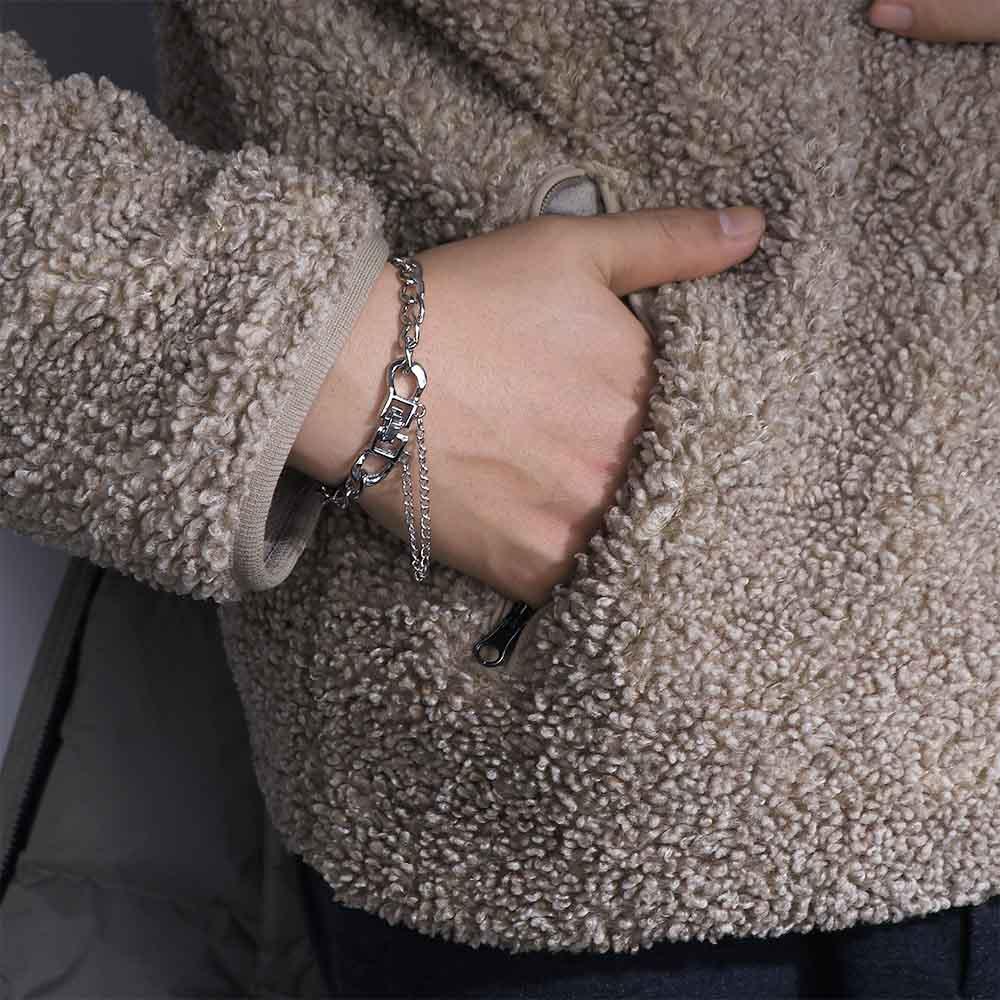 Chain Fashion Design Personality Hip Hop Jewelry Accessories Korean Hand Chain Zinc Zinc Alloy Men Bracelet