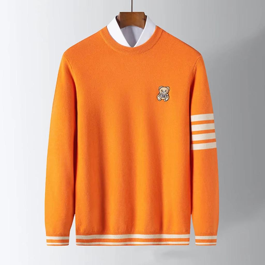 2025 Autumn Winter Men Mock Neck Pullovers Men Casual Knitted Sweater Men Knit Pullover Tops Male Knitwear Sweaters