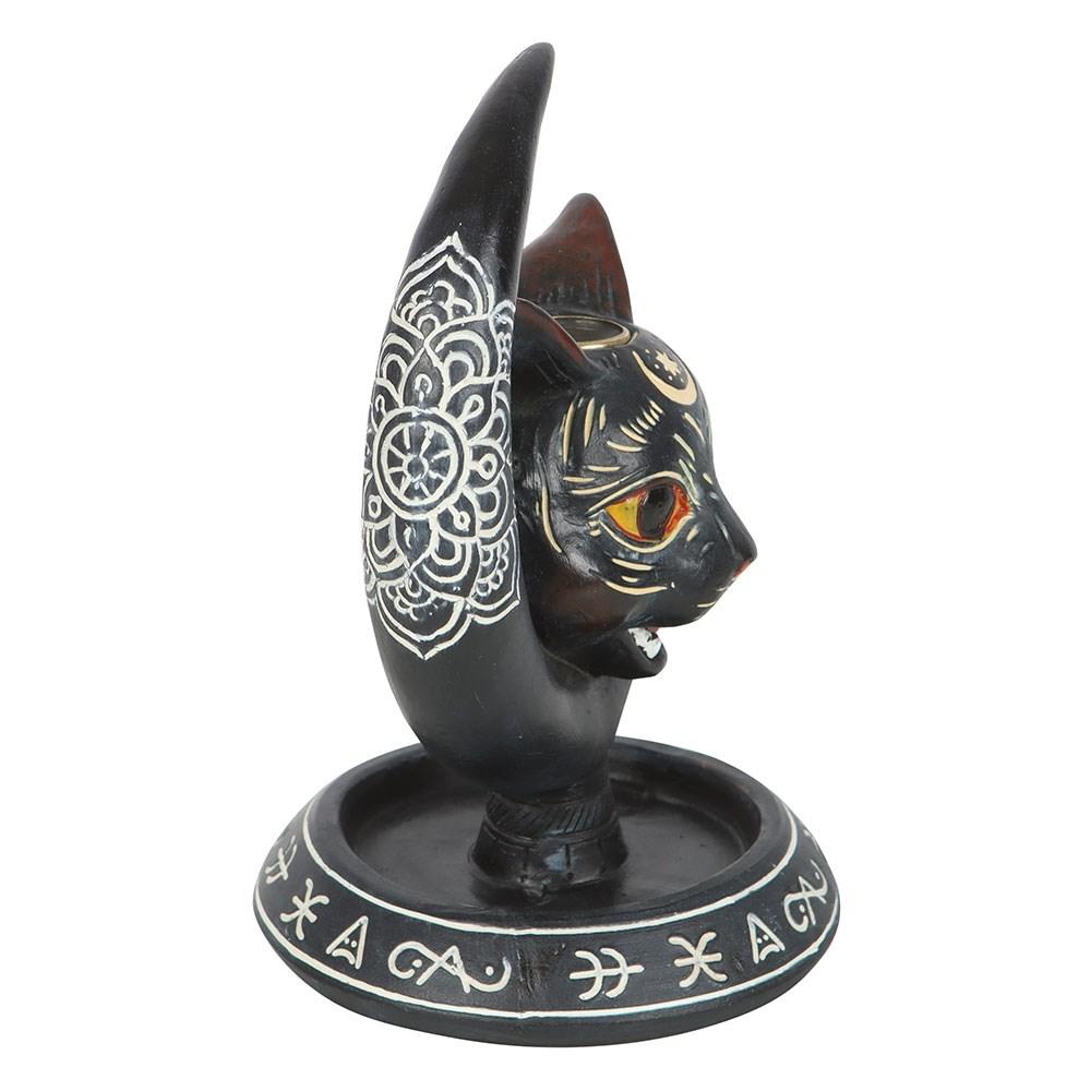 Something Different Black Cat & Moon Backflow Incense Burner