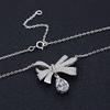 Gica Gema 100% 925 Sterling Silver Pear Cut 7*10 MM AAAAA Zircons Gemstone Cocktail Bowknot Pendent Necklace For Women Fine Jewelry