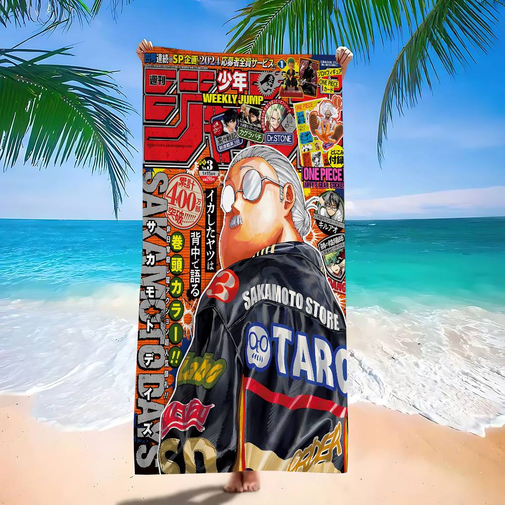 SAKAMOTO DAYS Anime Big Microfiber Beach Towels Quick Dry Towel Sand Beach Towels Pool Towel For Travel Swim Pool Yoga