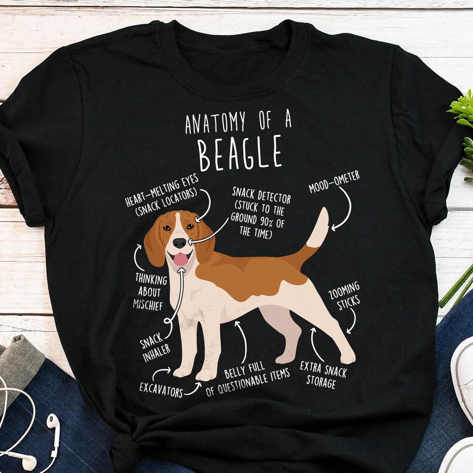 Red and White Beagle Shirt, , , Funny Dog Lover Gift, Cute Beagle T-shirt, Pet Tee, Beagle Mom, Beagle Dad, Top, Brown Tan 160