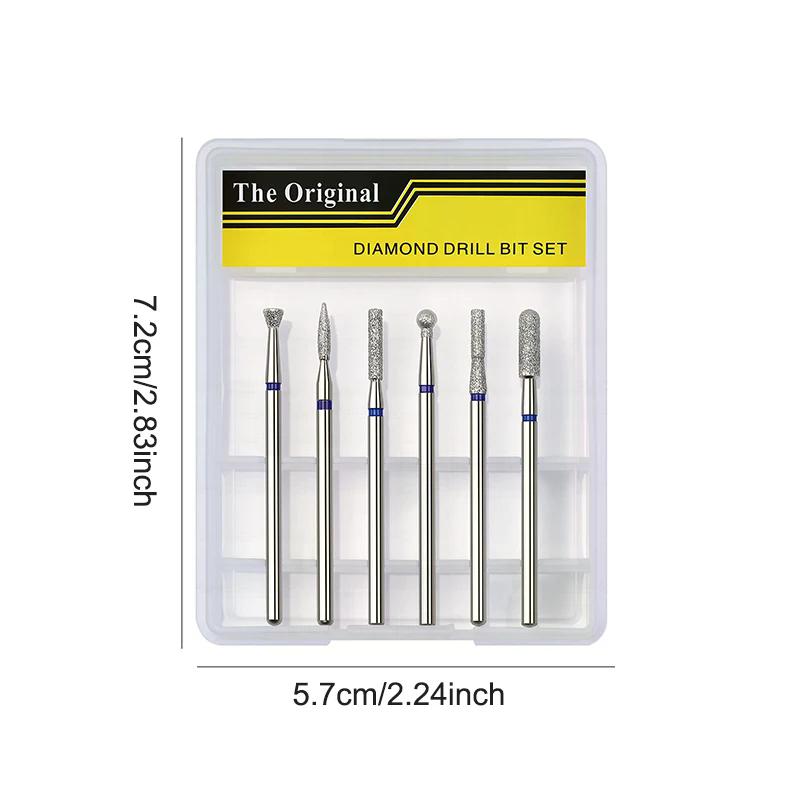 6Pcs Nail Cone Tip Drill Bits Electric Cuticle Clean Rotary For Manicure Pedicure Grinding Head Sander Tool