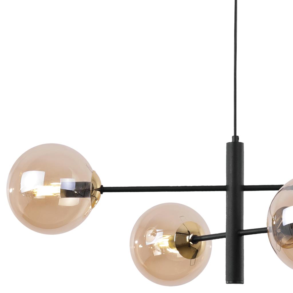 Vicenza Black And Gold Hanging Lamp 4-Flat Honey Lamp E14