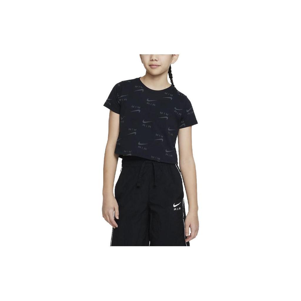 Nike Kids T-Shirt With All Over Logo Print And Round Neck Short Sleeve Kids tops DZ3582-010