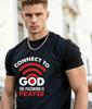 Connect To God Unisexs Printed Slogan Graphic Round Neck Short Sleeve Tshirt Summer Comfortable Casual Short Sleeve Tshirt