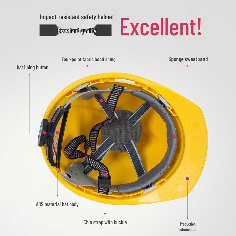 Verdickter atmungsaktiver V-Typ ABS-Schutzhelm für Baustellen