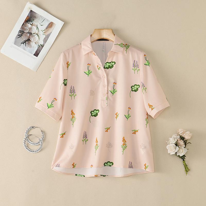 ZANZEA Women Casual Turn Down Collar Loose Half Sleeve Floral Print Blouse