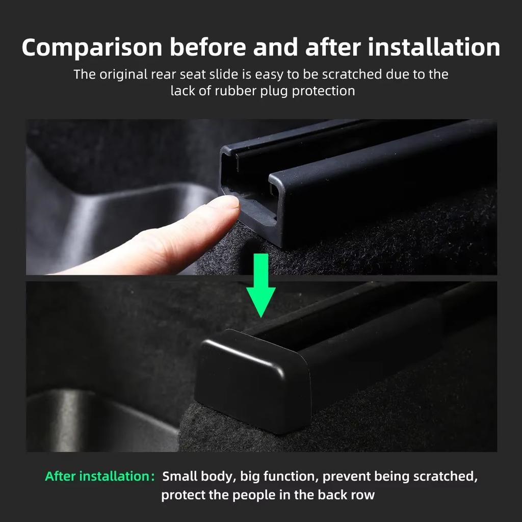 4Pcs TPE Covers for Tesla Model Y/3 Seat Rail Protector Anti-Kick Guards Rear Seats Accessories
