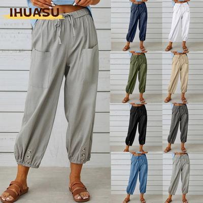Women's Fashion Casual Solid Color Print Pants & Capris