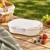 BPA-free Lunch Box Snack Container, with Separate Compartments Design, Food-Grade PP Box, Built-In Ice Insulated Layer Keeps Food Fresh Fruits