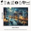 2D Flat Printing Night Venice Canal Backdrop for Italy Vacation Photoshoot