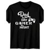 Men's Funny Gamer Dad T-Shirt - Retro Gaming Controller Design with "Dad by Day, Gamer by Night" Slogan - Short Sleeve Round Neck Tee Suitable for