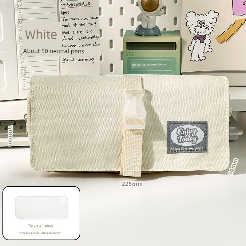 

Social Fear Blue Fruit Cartoon Backpack Pencil Case Minimalist Large Capacity Good-looking Stationery Pencil Case Japanese Style Students Start School White + tie plate * 1