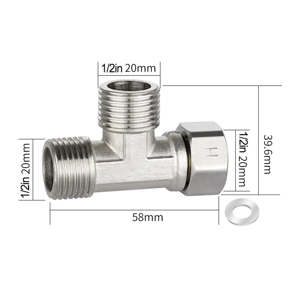 T Adapter Pipe Connector 3 Ways Valve For Diverter Bath Toilet Sprayer Shower Head Fitting Stainless Steel Three-way Water Pipe