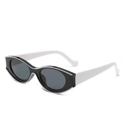 Neue Vintage-Cat-Eye-Sonnenbrille mit kleinem Rahmen, Retro-Sonnenbrille, Farbkontrastschutz, Brillenmode, trendige Streetwear-Brillen