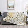 Gold Marmor Decke Korallenfleece Plüsch Modern Geometrisch Grafik Tragbar Ultra-Weich Überwurfdecke für Bett Couch Plüsch Dünne Steppdecke