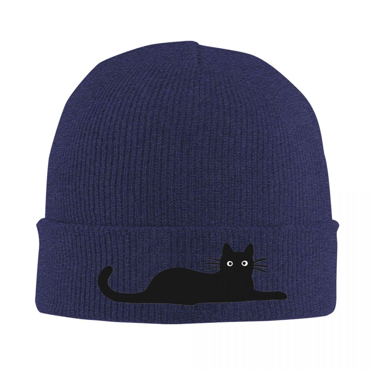 

Black Cat Warm Knitted Cap Hip Hop Bonnet Hat Autumn Winter Outdoor Beanies Hats for Men Women Adult