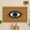 American Minimalist Letter Print Coir-Like Doormat Entryway Outdoor Non-Slip Dirt Trapper Mat