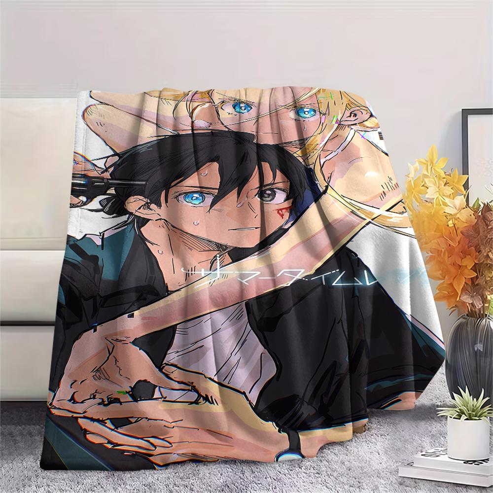1PC Summer time Rendering Print Flannel Blanket, High quality All Seasons, Home Decor, Warmth and Comfort, Perfect for Christmas Gifts