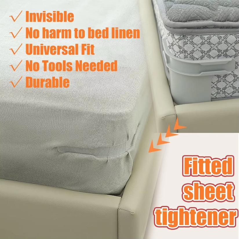 4Pcs Universal Bedsheet Corner Tightener Clips Invisible Bedspread Secure Holder Non-Slip Sheet Holders Secure Bed Sheets Set