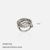 European and American Stainless Steel Pearls Stacked with Titanium Steel Rings, High-end Ins Wind Light Luxury Rings, Stainless Steel Electroplating 