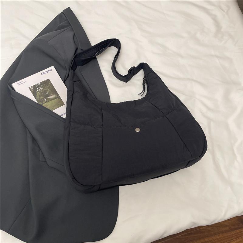 

Новая сумка-тоут женская сумка-мессенджер для занятий для студенток, для поездок на работу, на плечо, нейлоновая сумка, хлопковая одежда, большая сумка чёрный
