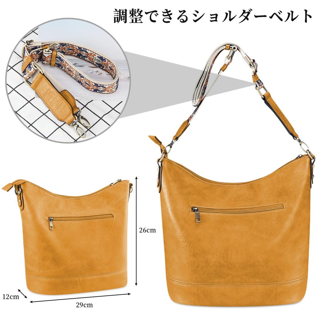 Shoulder 3WAY Leather Tote Large Shoulder Crossbody 3 Straps Gift for Commuting to Work or School [FUKUYIN] Women's Bag, Bag, Women's Capacity, Bag,