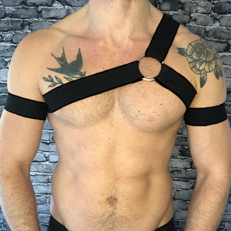 Elastic Body Chest Harness Chain Strap Leathers Punk Chain Choker Men Chest Harness Nightclub Cosplay Costume Accessory