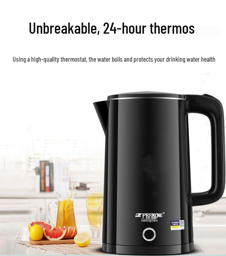 Large Stainless Steel Electric Kettle with Auto Power-Off, Ideal for Home or Dorm Use