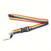 Durable Nylon Wrist Strap Accessory Rainbow Phone Lanyard with Keychain and ID Badge Holder
