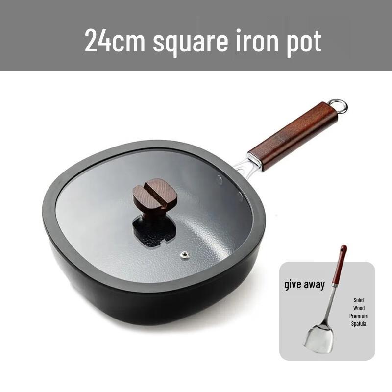 Lilang 24cm Iron Wok with Lid and Spatula